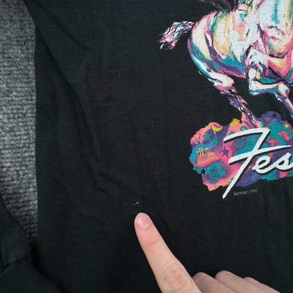 VTG 1997 Kentucky Derby Shirt Mens Large Crew Retro USA Made Barnhart Black - Picture 9 of 15